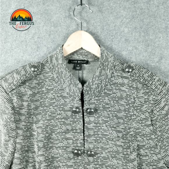 Lane Bryant Captain Jacket Gray Cotton Blend Button Front Women's Plus Size 16 - Picture 4 of 15